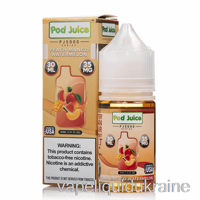 Vape Liquid Ukraine Peach Mango Watermelon - Pod Juice PJ5000 - 30mL 55mg
